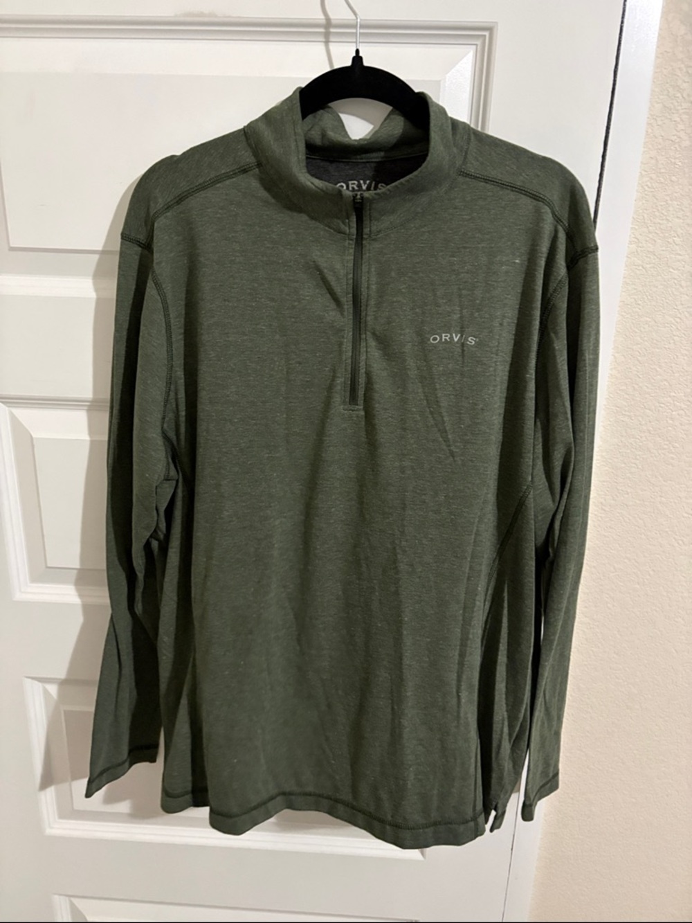 Orvis Olive Quarter-Zip Performance Pullover
